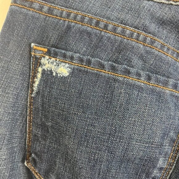 J Brand Aidan Ringer Boyfriend Low-Rise Dark Blue Distressed Jeans - Picture 10 of 13